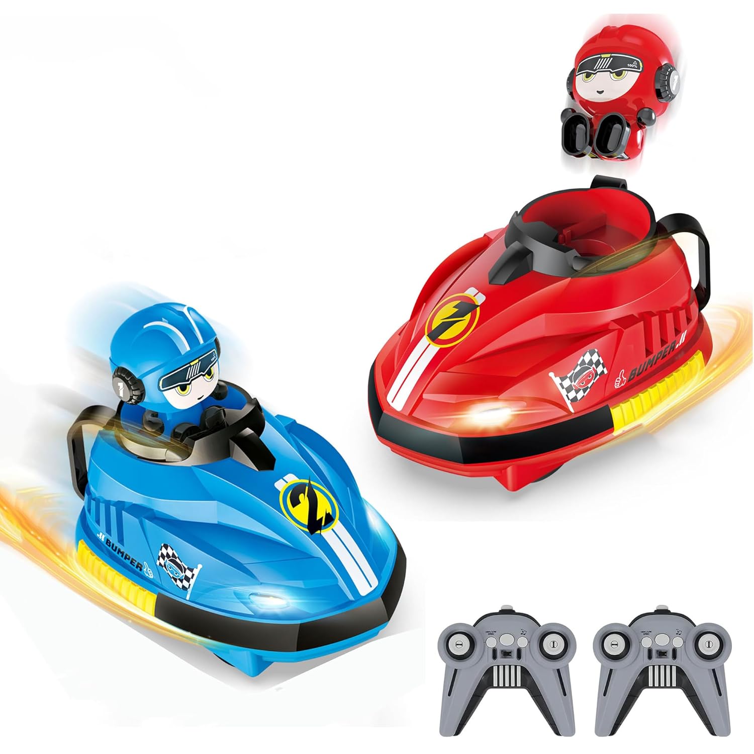 Khelokoodo® Ultimate Bumper Car Duel – 2-Player RC Go-Kart Set