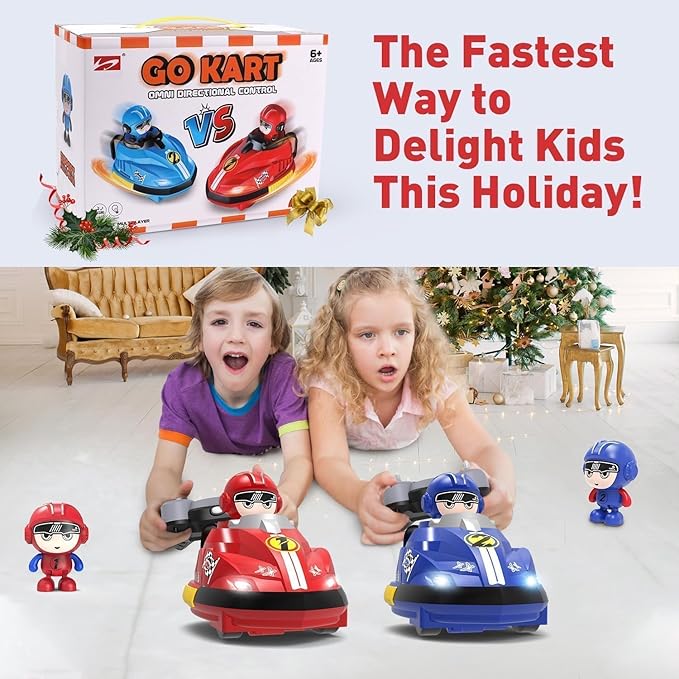 Khelokoodo® Ultimate Bumper Car Duel – 2-Player RC Go-Kart Set
