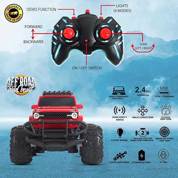 Khelokoodo® Off-Road RC Monster Truck